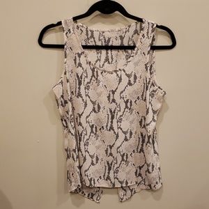 Express snake skin print tank with open back